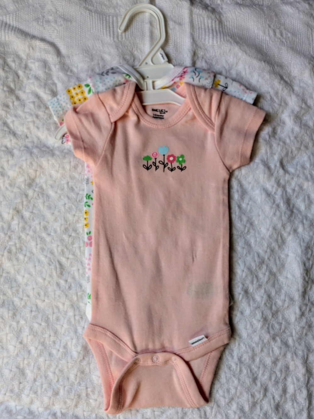2 Piece Baby Girls' Pink And Floral Onesies